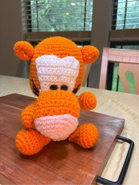 Handmade Orange Tigger Crochet Plush Toy - Soft